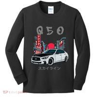 Jdm Q50 Car Lover Enthusiast Skyline Kids Long Sleeve Shirt thumb 0