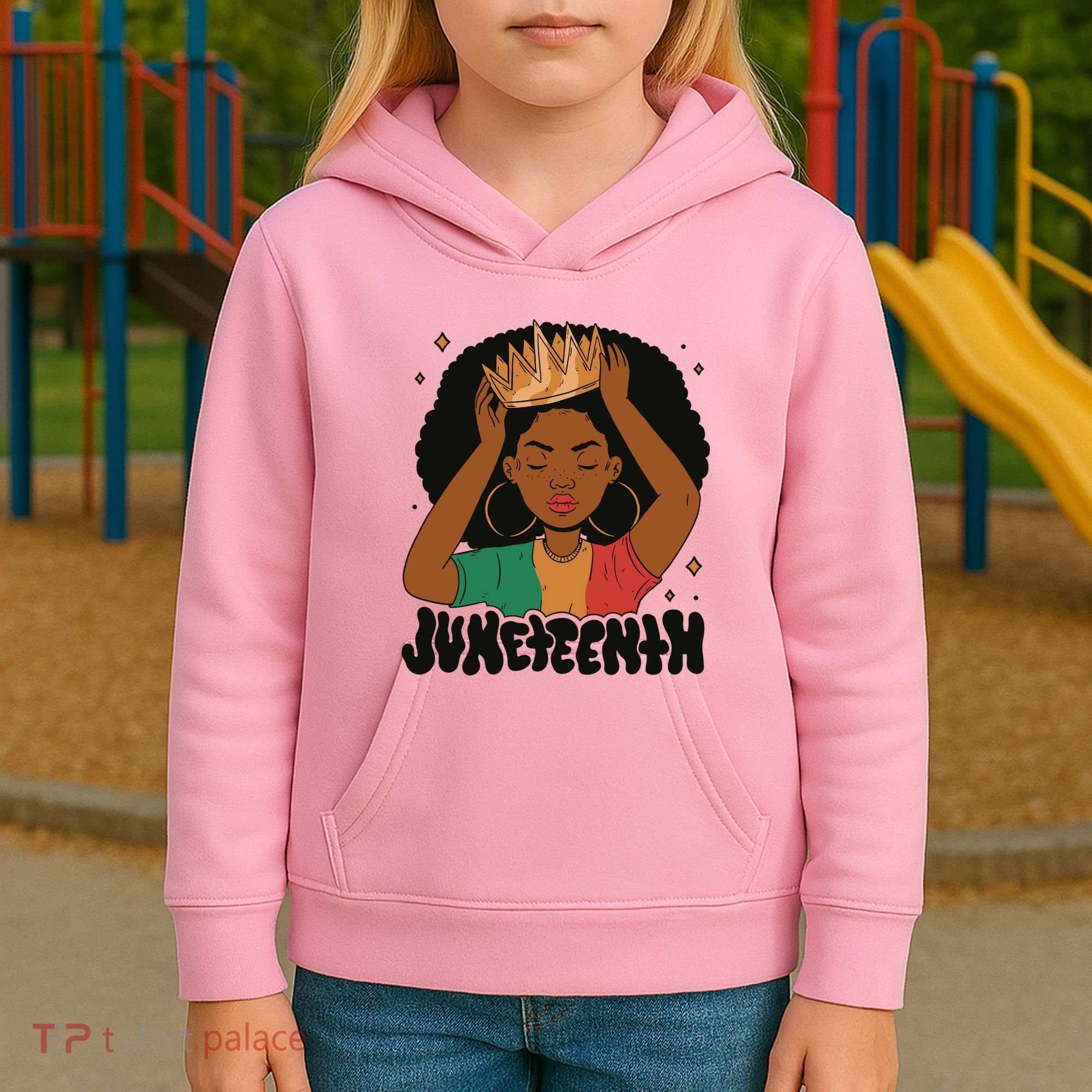 Juneteenth Queen Female Kids Hoodie