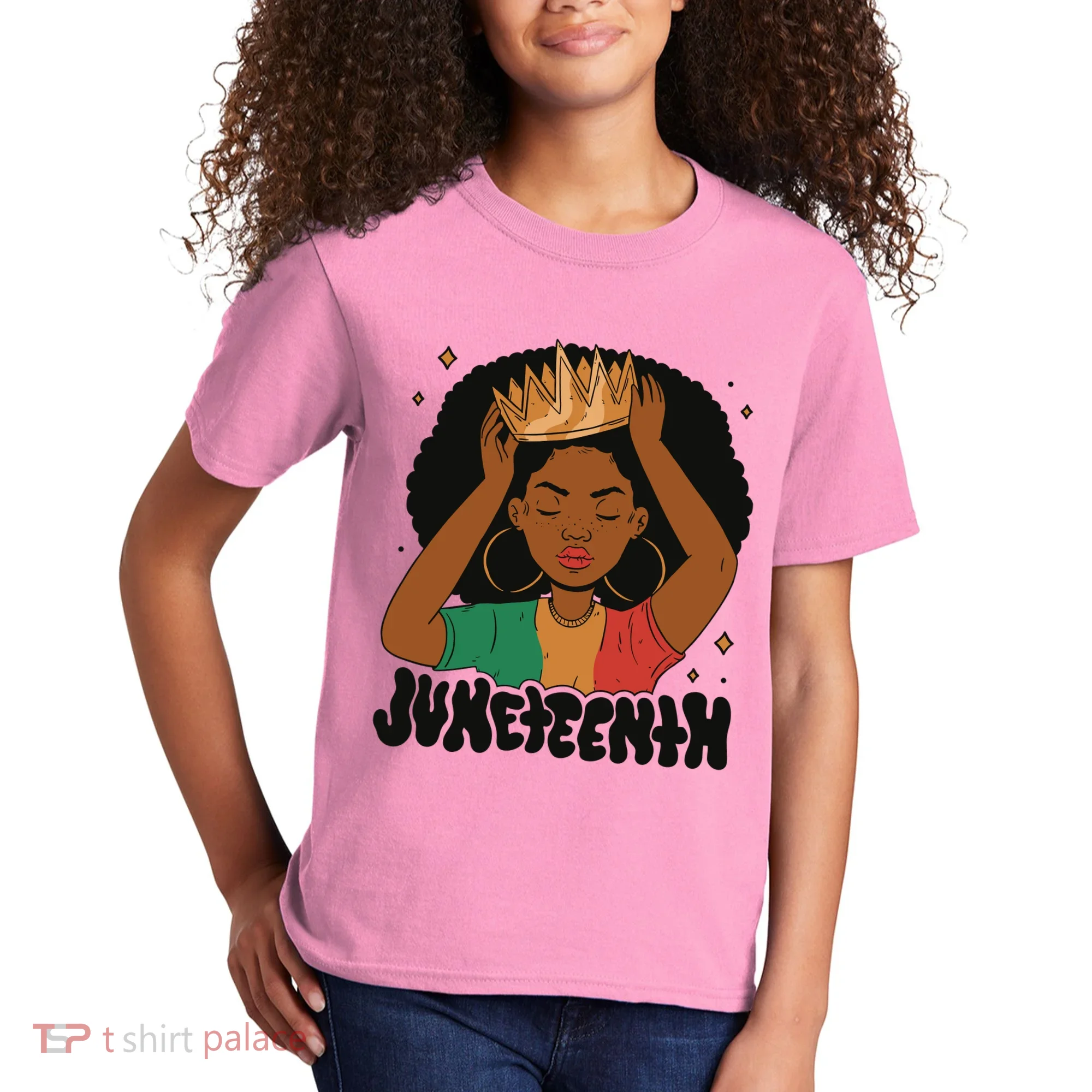 Juneteenth Queen Female Kids T-Shirt