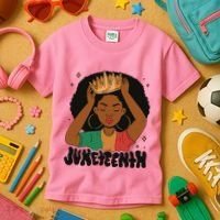 Juneteenth Queen Female Kids T-Shirt thumb 3