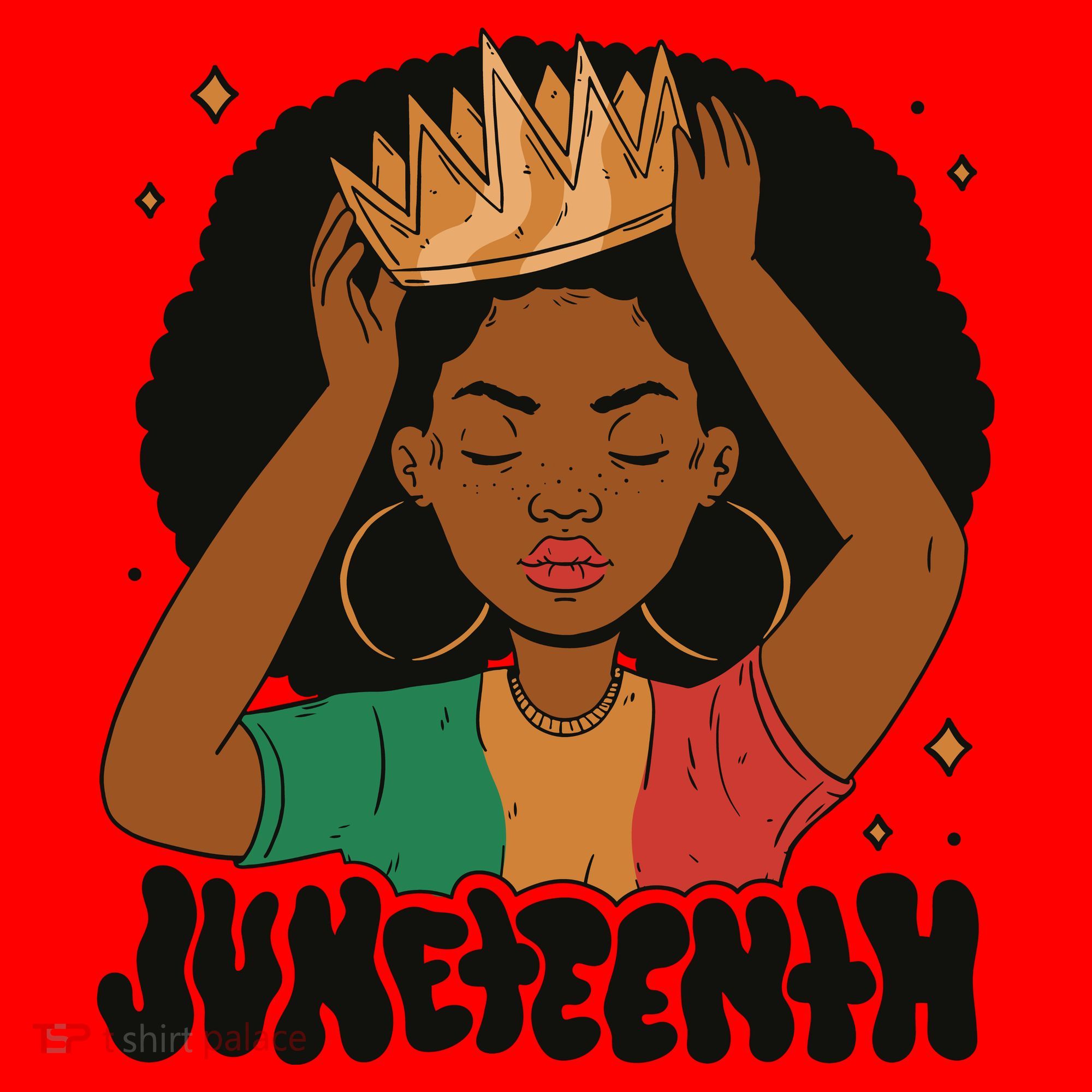Juneteenth Queen Female Santa Hat
