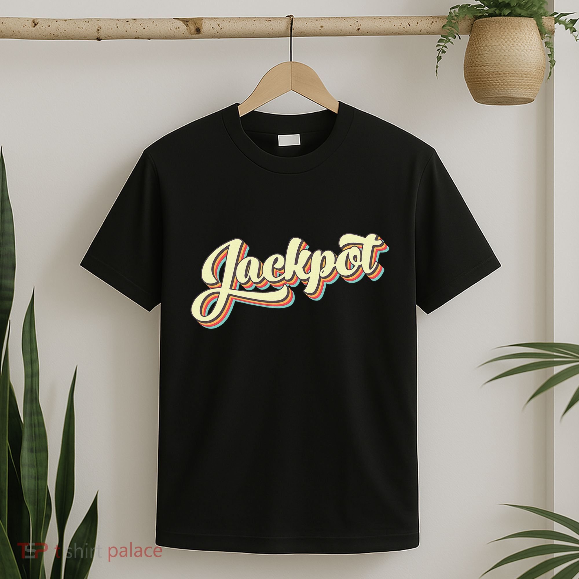 Jackpot Retro Art Baseball Font Vintage T-Shirt