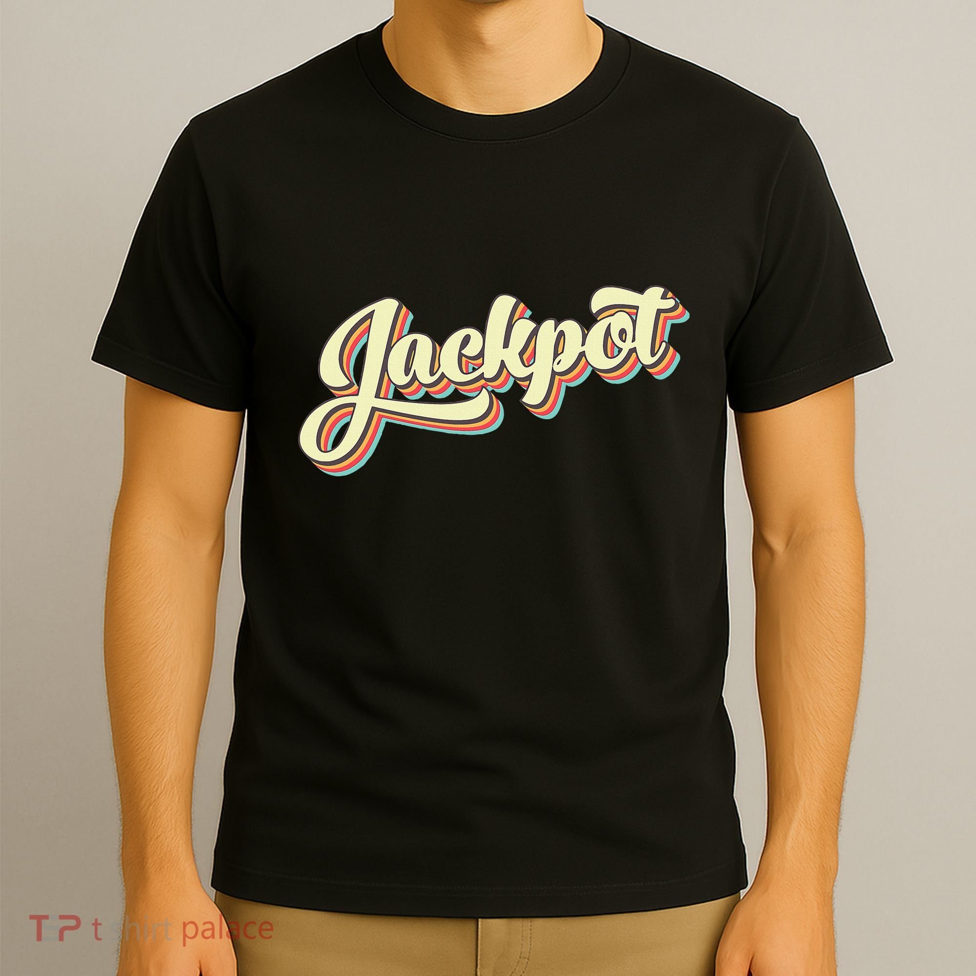 Jackpot Retro Art Baseball Font Vintage T-Shirt