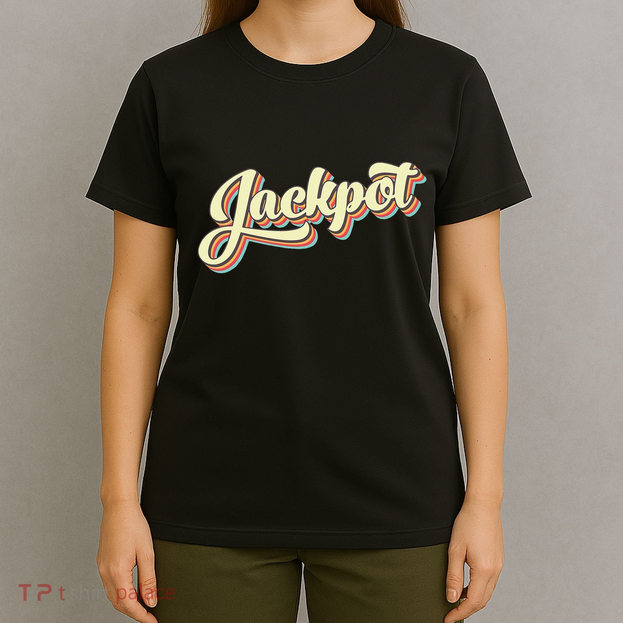 Jackpot Retro Art Baseball Font Vintage T-Shirt