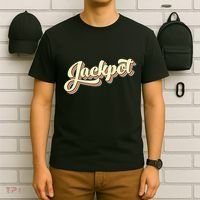 Jackpot Retro Art Baseball Font Vintage T-Shirt thumb 6