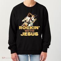 Jesus Rock And Roll Jesus Is King Meme Women's Sweatshirt thumb 0
