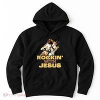 Jesus Rock And Roll Jesus Is King Meme Hoodie thumb 0