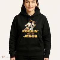 Jesus Rock And Roll Jesus Is King Meme Hoodie thumb 5