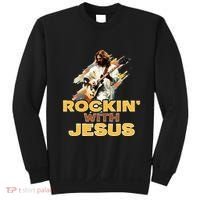 Jesus Rock And Roll Jesus Is King Meme Sweatshirt thumb 0