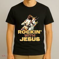 Jesus Rock And Roll Jesus Is King Meme T-Shirt thumb 3