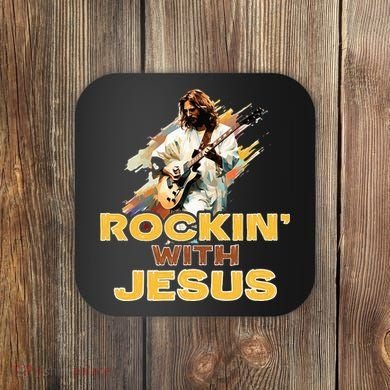 Jesus Rock And Roll Jesus Is King Meme Coaster