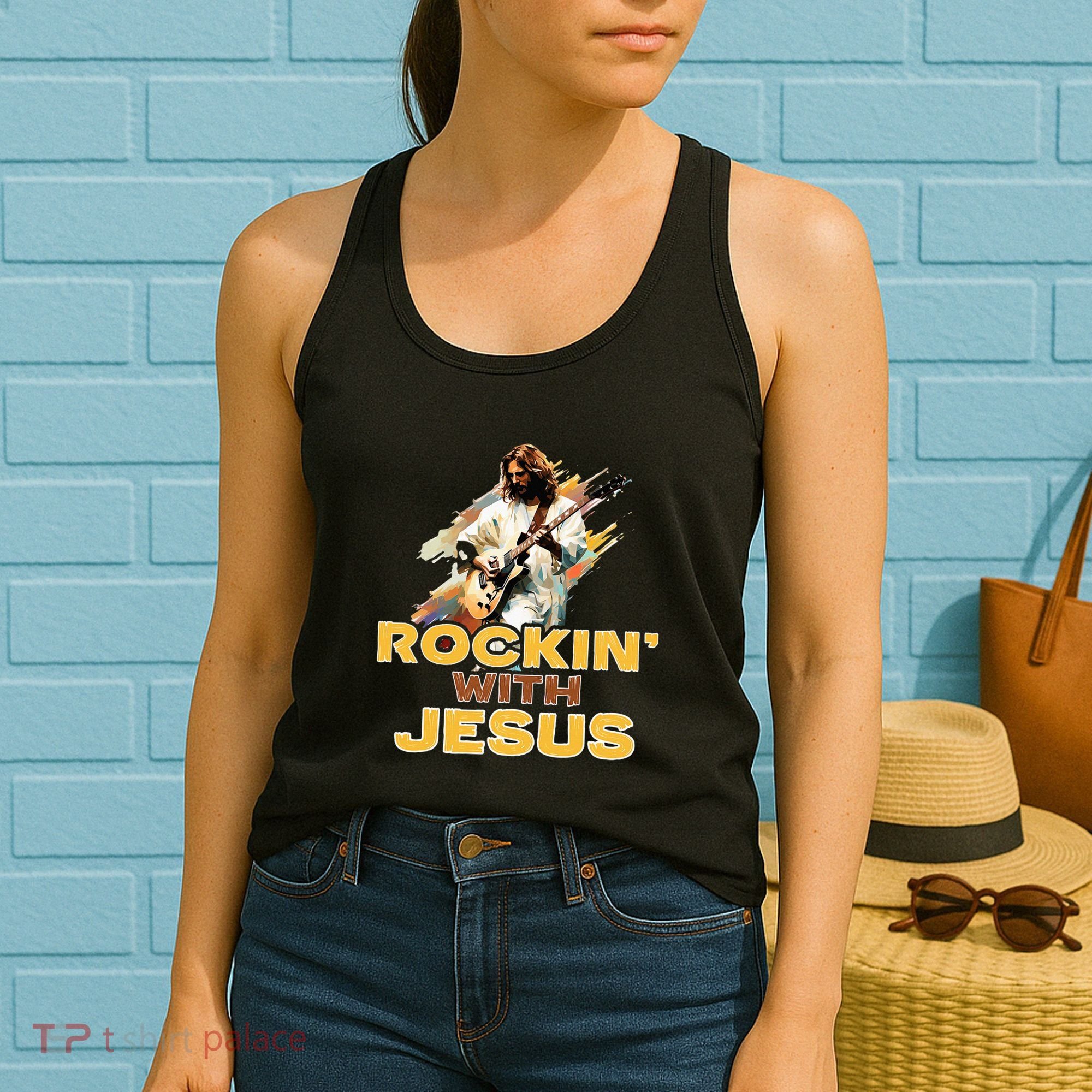 Jesus Rock And Roll Jesus Is King Meme Women's Tank Top