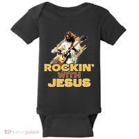 Jesus Rock And Roll Jesus Is King Meme Baby Bodysuit thumb 0