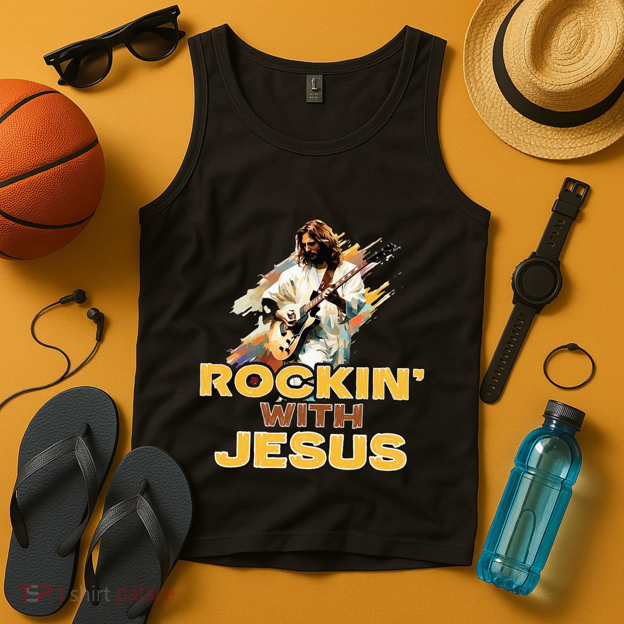 Jesus Rock And Roll Jesus Is King Meme Tank Top