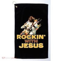 Jesus Rock And Roll Jesus Is King Meme Golf Towel thumb 0
