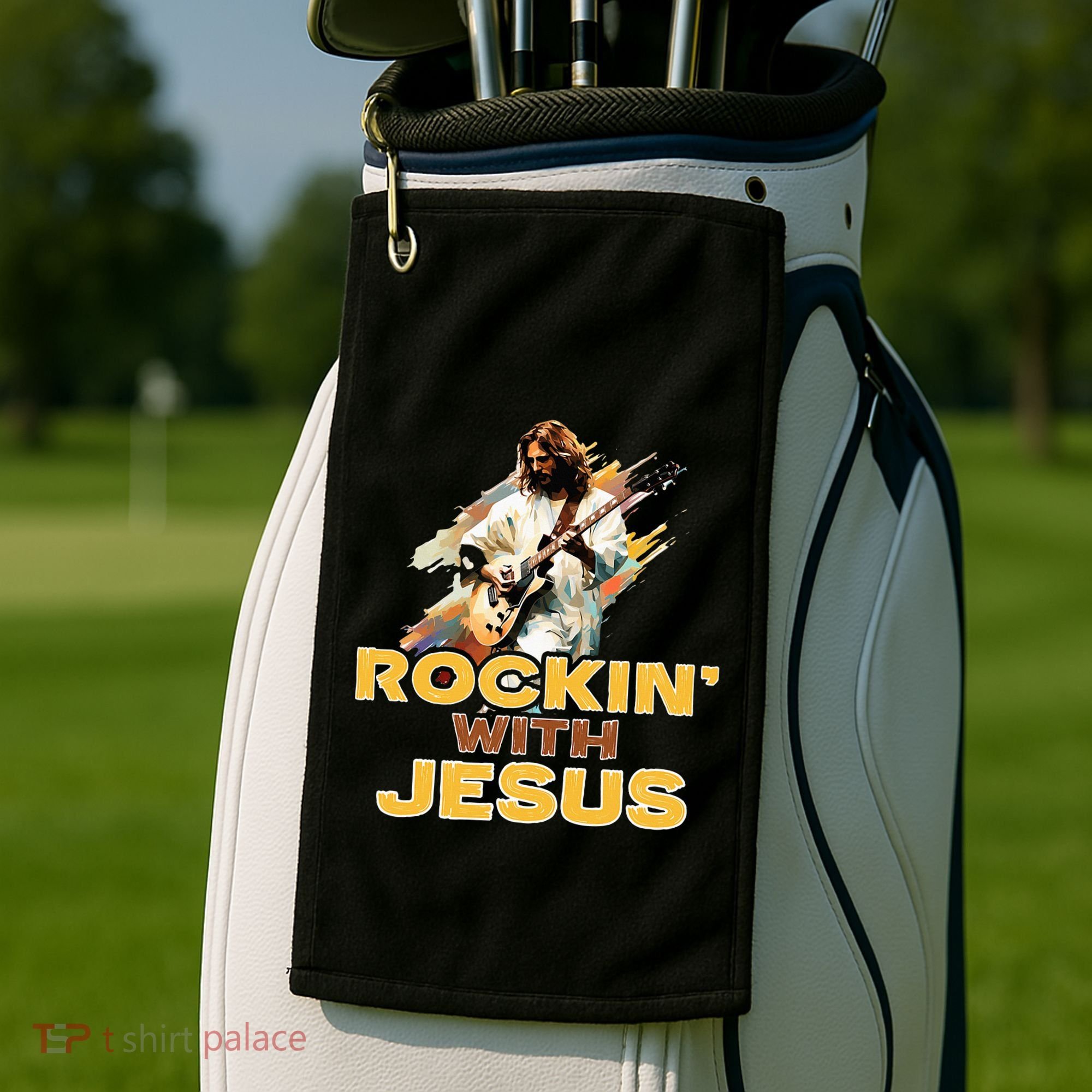 Jesus Rock And Roll Jesus Is King Meme Golf Towel