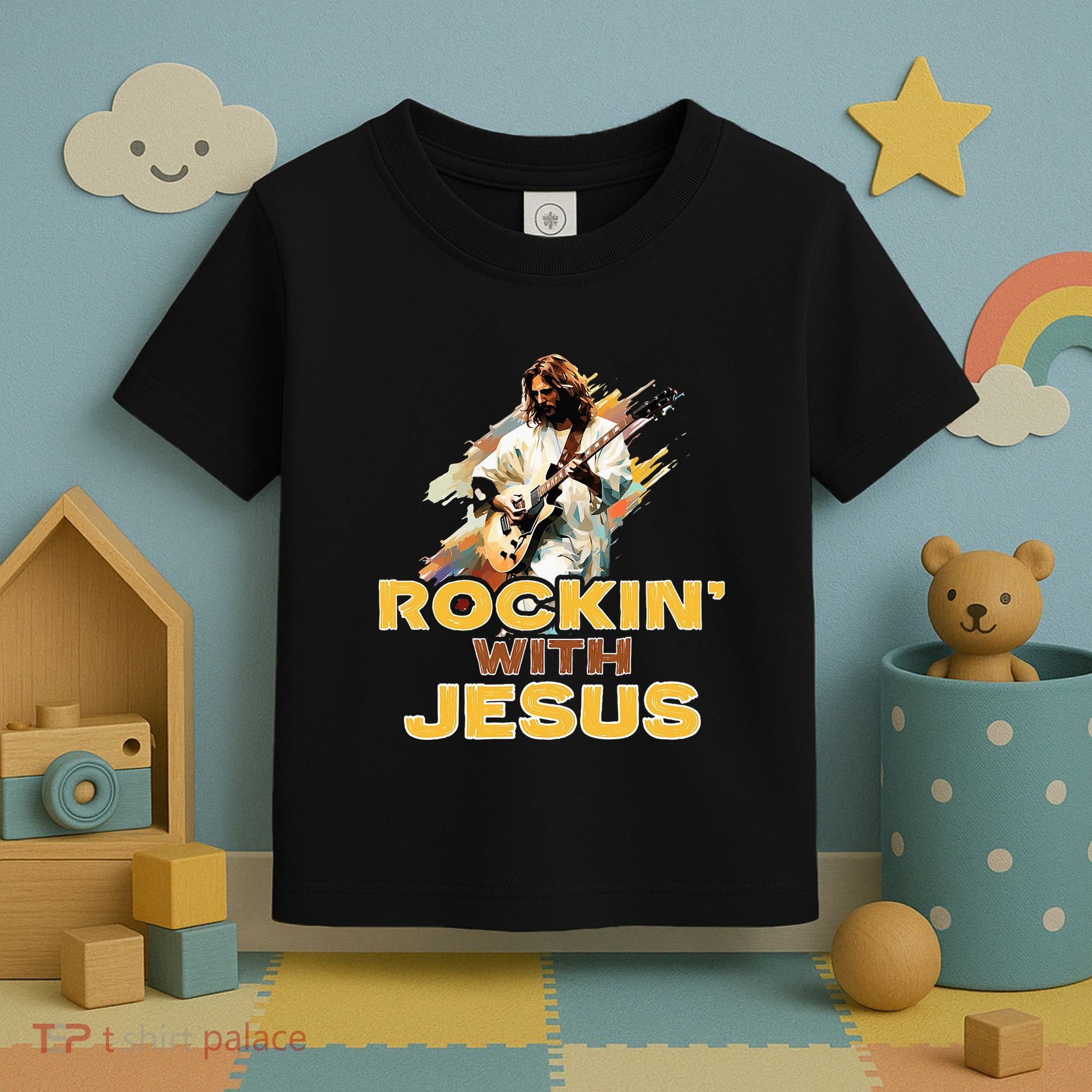 Jesus Rock And Roll Jesus Is King Meme Toddler T-Shirt