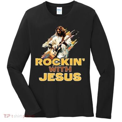 Jesus Rock And Roll Jesus Is King Meme Women's Long Sleeve Shirt