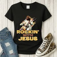 Jesus Rock And Roll Jesus Is King Meme Women's T-Shirt thumb 3