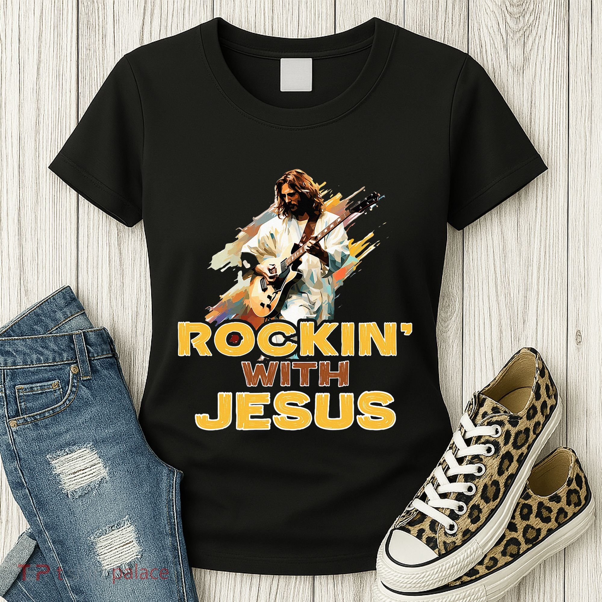 Jesus Rock And Roll Jesus Is King Meme Women's T-Shirt