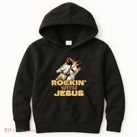 Jesus Rock And Roll Jesus Is King Meme Kids Hoodie thumb 0