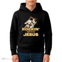 Jesus Rock And Roll Jesus Is King Meme Kids Hoodie thumb 4