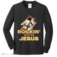 Jesus Rock And Roll Jesus Is King Meme Kids Long Sleeve Shirt thumb 0