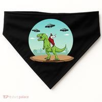 Jesus Riding A Dinosaur Funny Bigfoot UFO Alien Abduction USA-Made Doggie Bandana thumb 0