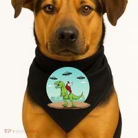 Jesus Riding A Dinosaur Funny Bigfoot UFO Alien Abduction USA-Made Doggie Bandana thumb 1