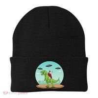 Jesus Riding A Dinosaur Funny Bigfoot UFO Alien Abduction Beanie thumb 0