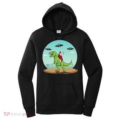 Jesus Riding A Dinosaur Funny Bigfoot UFO Alien Abduction Women's Hoodie