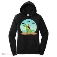 Jesus Riding A Dinosaur Funny Bigfoot UFO Alien Abduction Women's Hoodie thumb 0