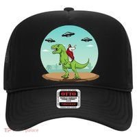 Jesus Riding A Dinosaur Funny Bigfoot UFO Alien Abduction Hat thumb 0
