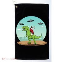 Jesus Riding A Dinosaur Funny Bigfoot UFO Alien Abduction Golf Towel thumb 0