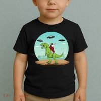 Jesus Riding A Dinosaur Funny Bigfoot UFO Alien Abduction Toddler T-Shirt thumb 2
