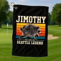 Jimothy Raccoon Ballard WA Seattle Legend Golf Towel thumb 1
