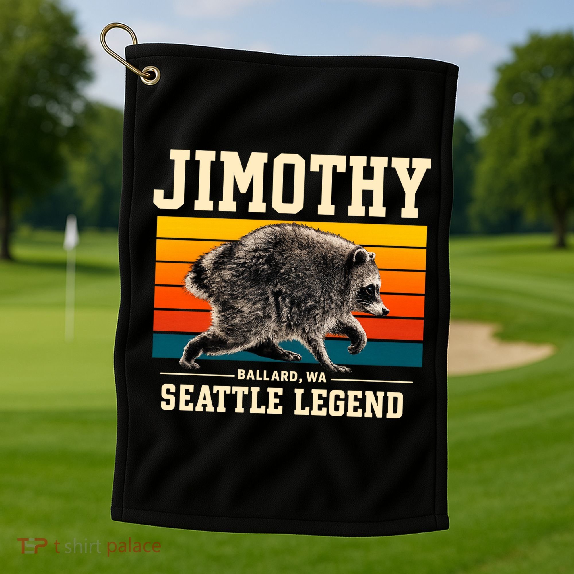 Jimothy Raccoon Ballard WA Seattle Legend Golf Towel