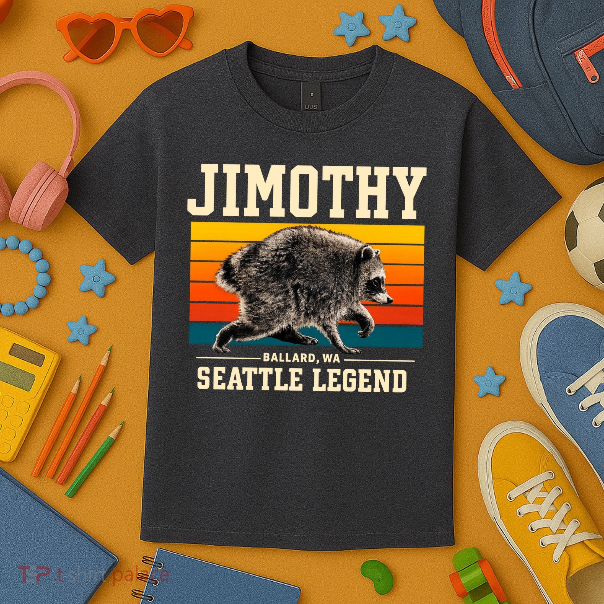 Jimothy Raccoon Ballard WA Seattle Legend Kids T-Shirt
