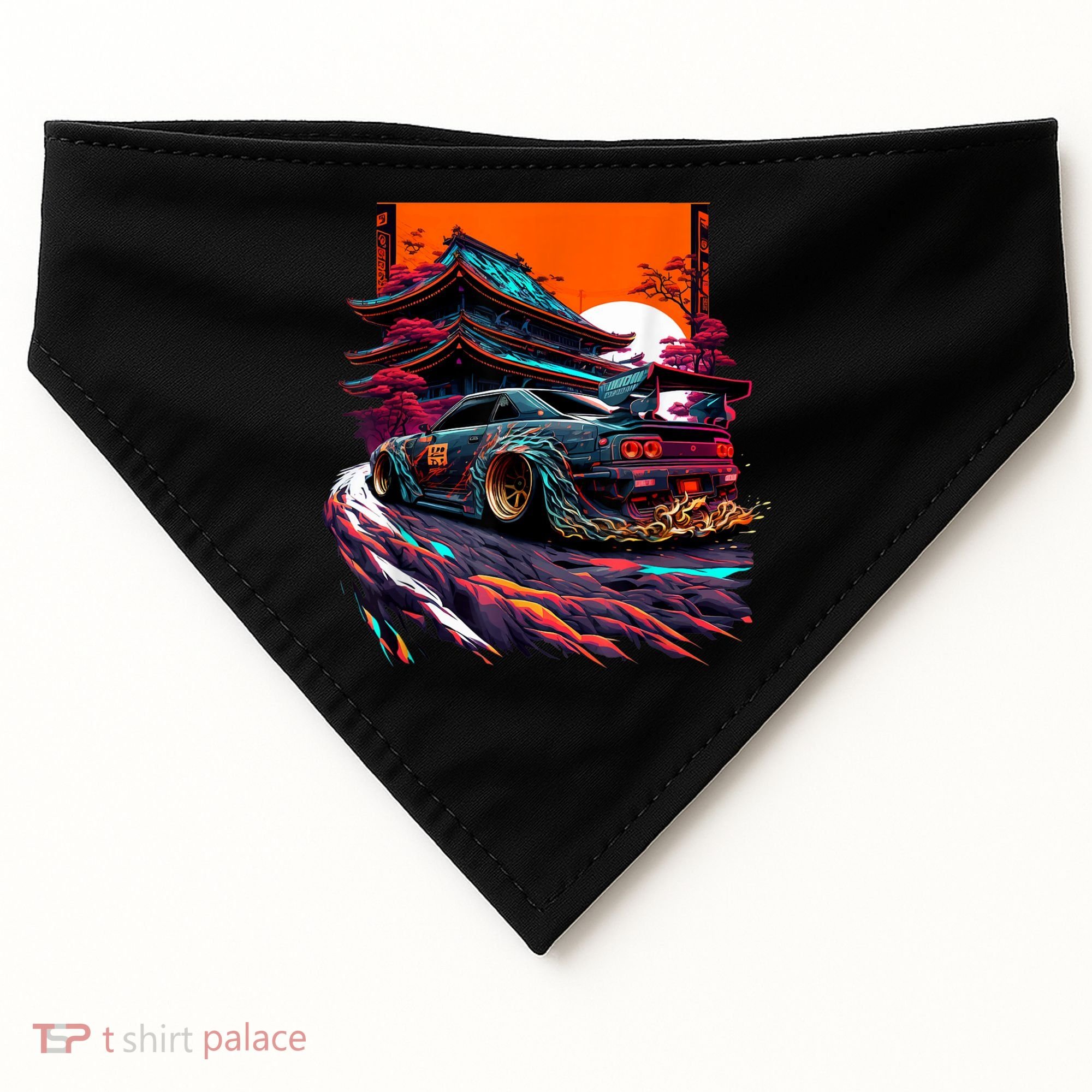 Japanese Retro Car Racing Drifting Art JDM Legend Tuning USA-Made Doggie Bandana
