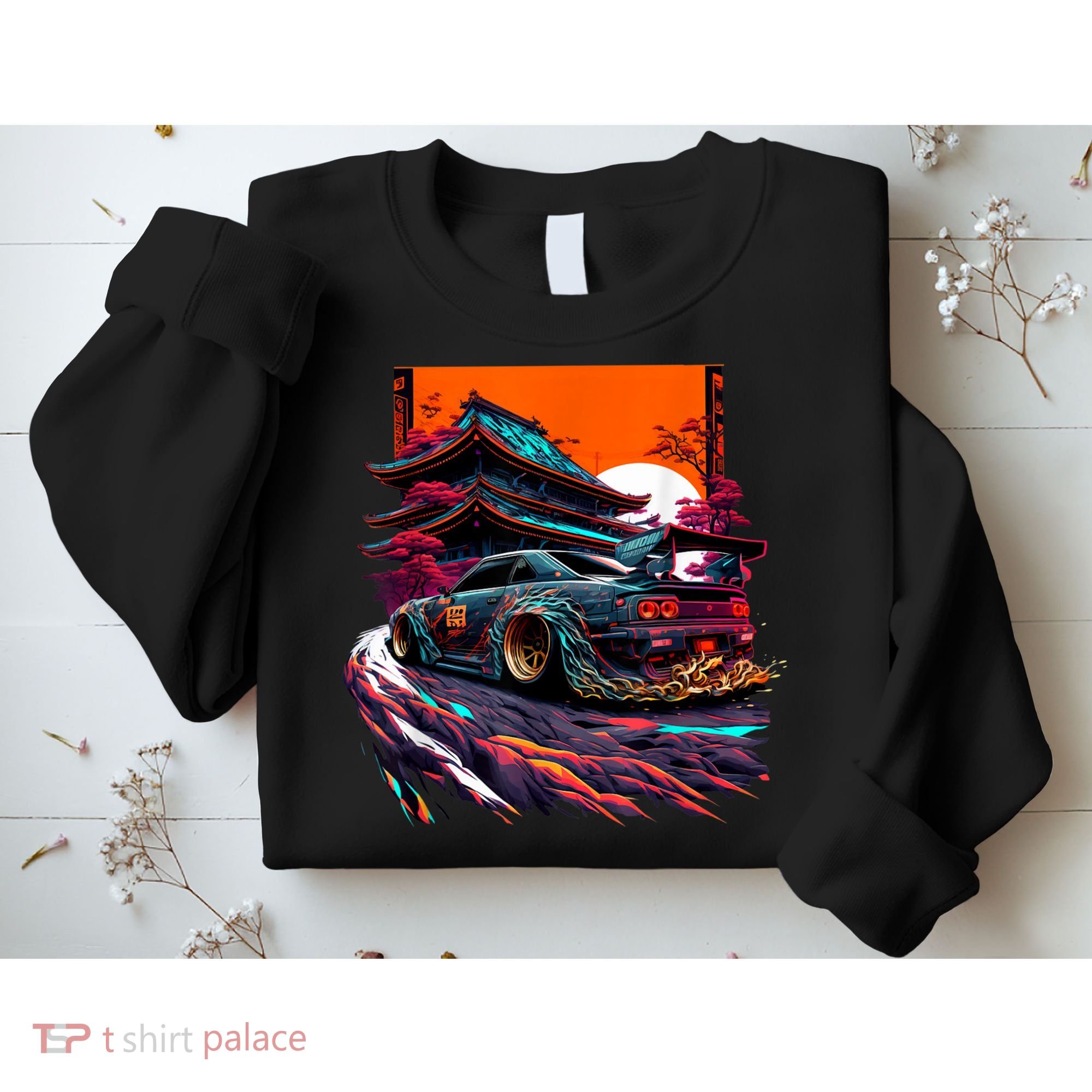 Japanese Retro Car Racing Drifting Art JDM Legend Tuning Sweatshirt