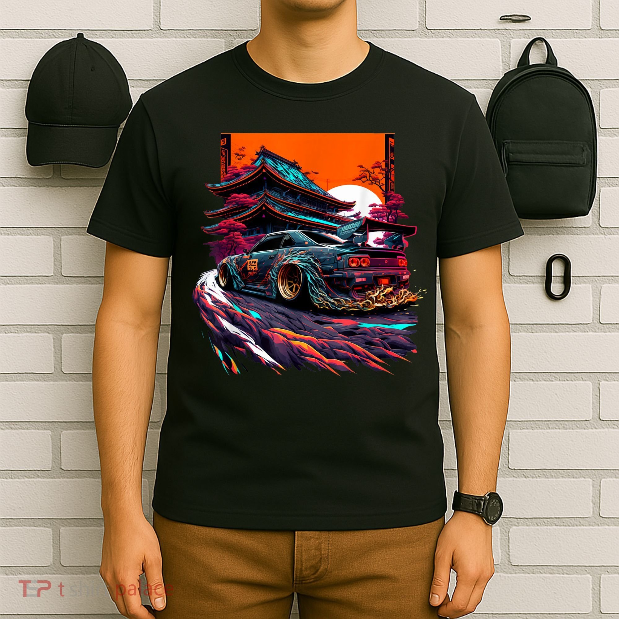 Japanese Retro Car Racing Drifting Art JDM Legend Tuning T-Shirt