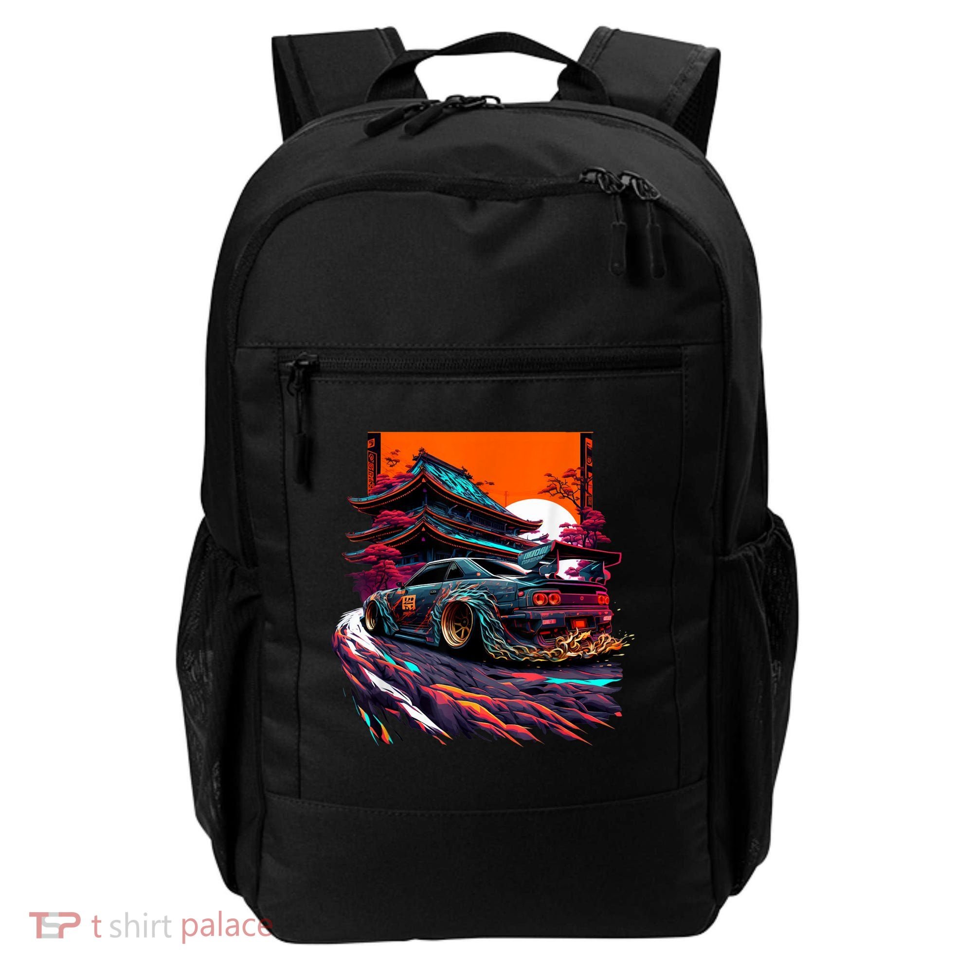 Japanese Retro Car Racing Drifting Art JDM Legend Tuning Backpack
