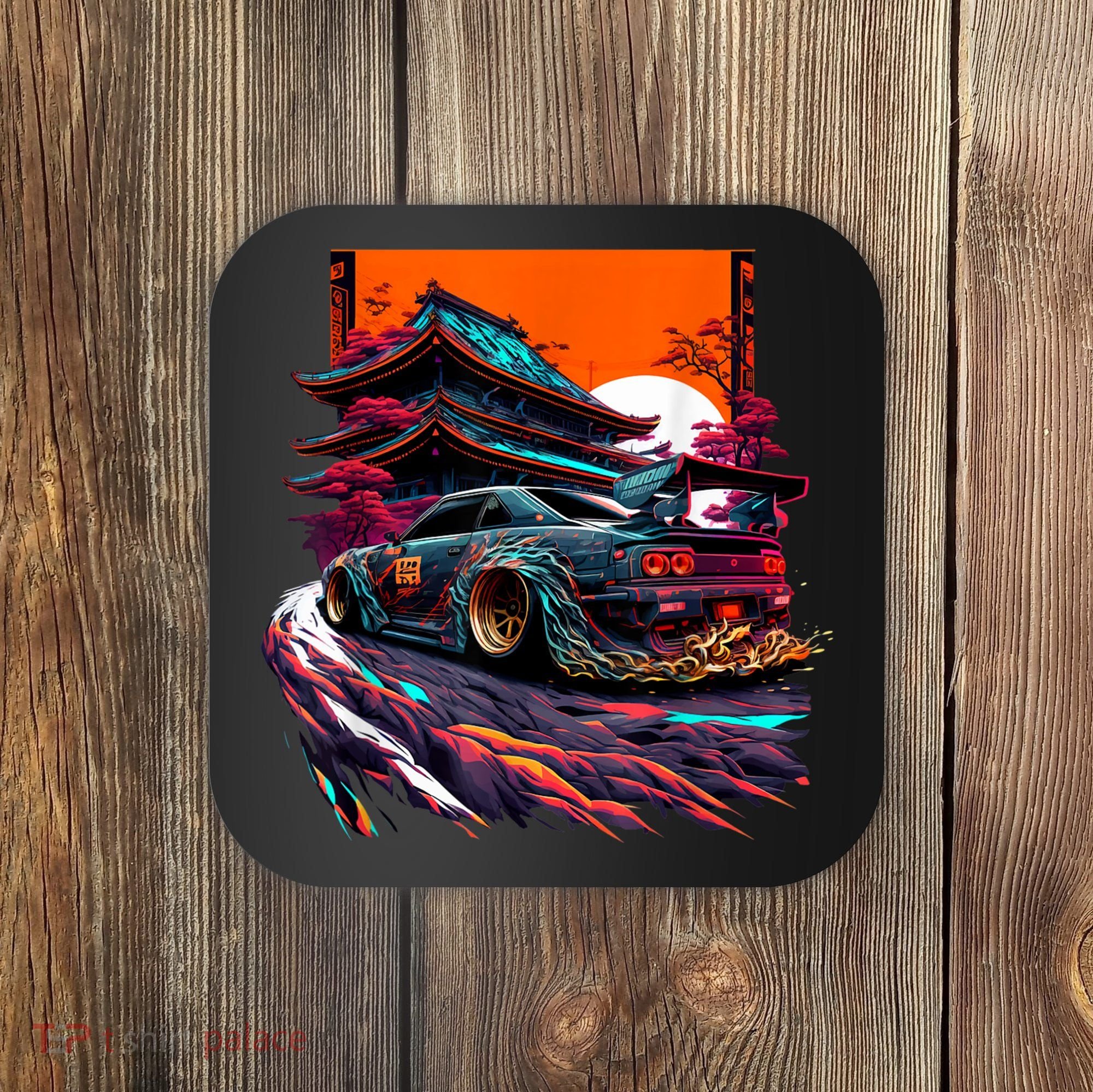 Japanese Retro Car Racing Drifting Art JDM Legend Tuning Coaster
