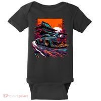 Japanese Retro Car Racing Drifting Art JDM Legend Tuning Baby Bodysuit thumb 0