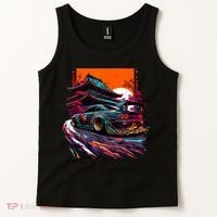 Japanese Retro Car Racing Drifting Art JDM Legend Tuning Tank Top thumb 2