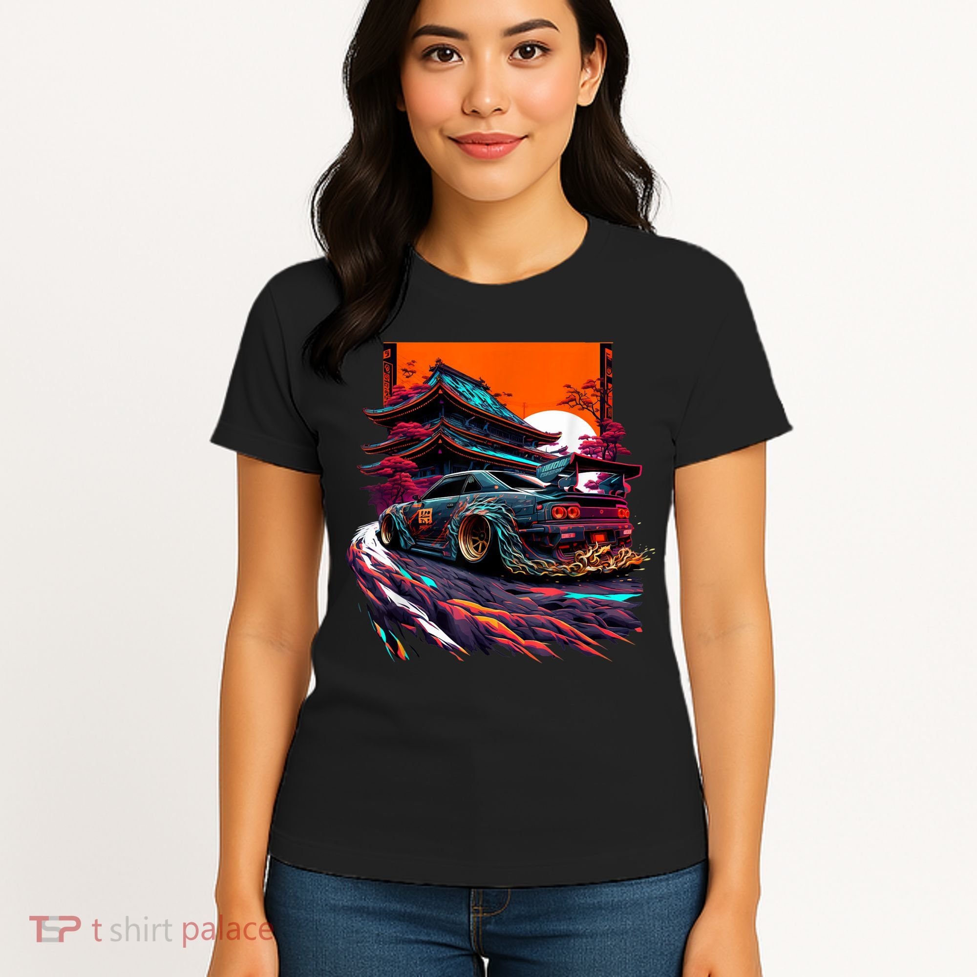 Japanese Retro Car Racing Drifting Art JDM Legend Tuning Women's T-Shirt