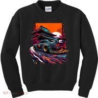 Japanese Retro Car Racing Drifting Art JDM Legend Tuning Kids Sweatshirt thumb 0