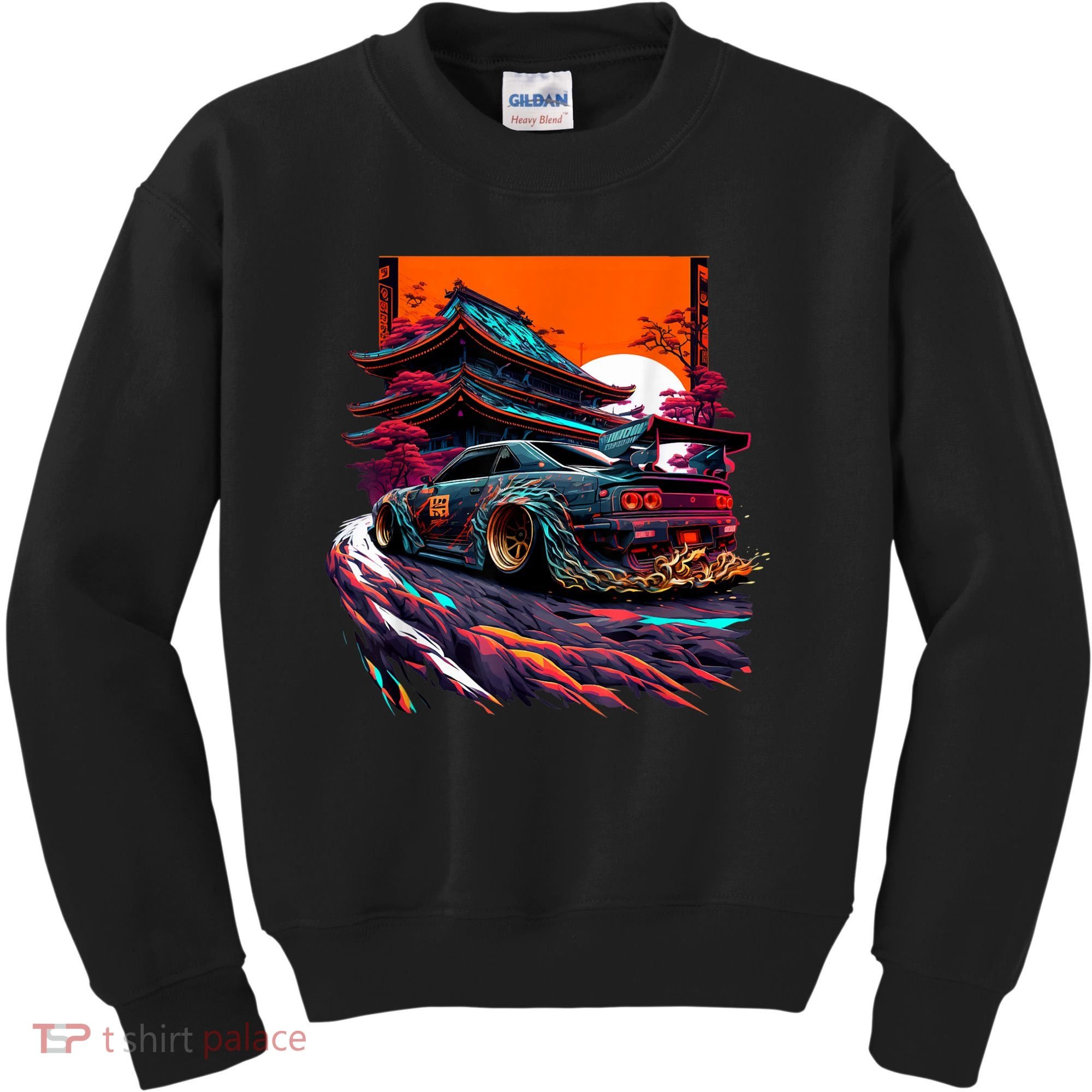 Japanese Retro Car Racing Drifting Art JDM Legend Tuning Kids Sweatshirt