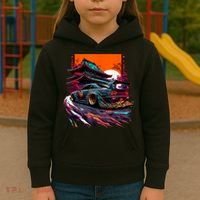 Japanese Retro Car Racing Drifting Art JDM Legend Tuning Kids Hoodie thumb 3