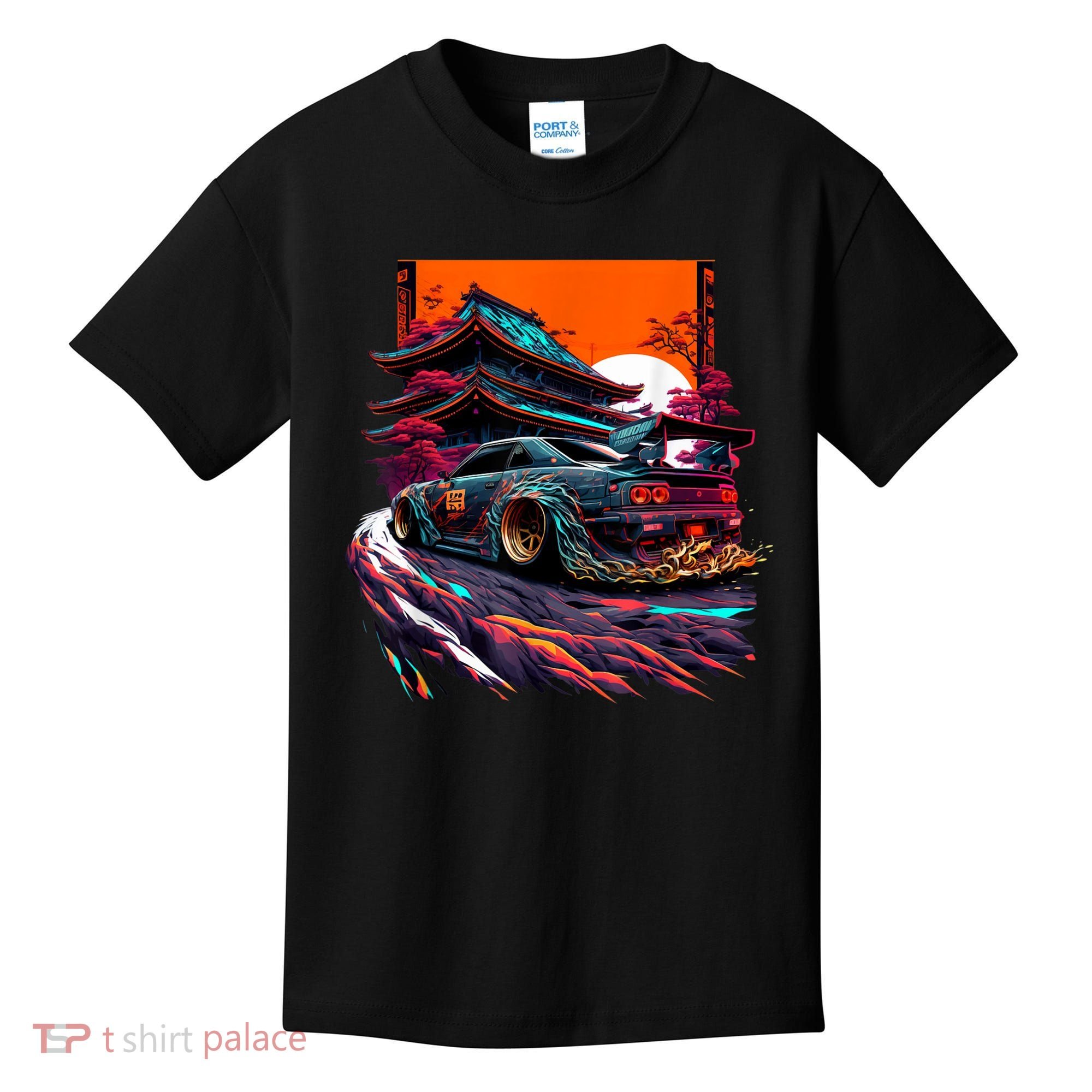 Japanese Retro Car Racing Drifting Art JDM Legend Tuning Kids T-Shirt